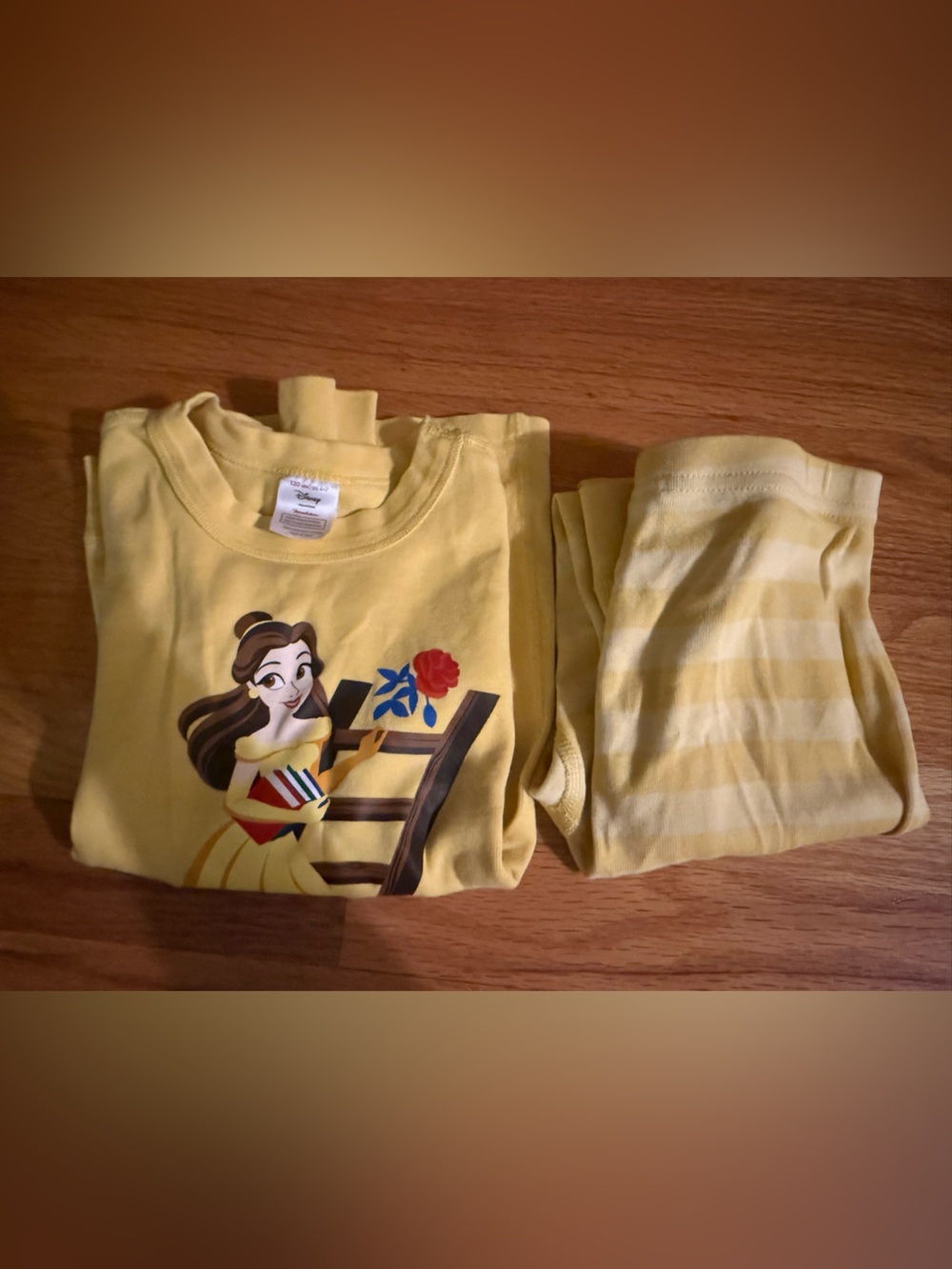 Hanna Andersson Yellow Kids Pajama Set with Belle Beauty and the Beast